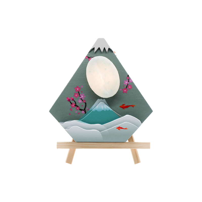 Japanese desktop Maihui wood art lamp-Wooden snow peak
