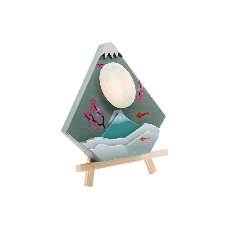 Japanese desktop Maihui wood art lamp-Wooden snow peak