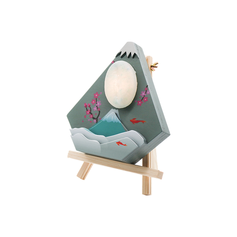 Japanese desktop Maihui wood art lamp-Wooden snow peak