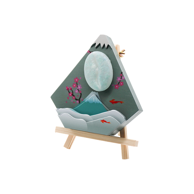 Japanese desktop Maihui wood art lamp-Wooden snow peak
