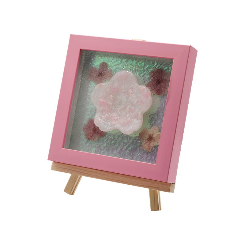 Amber Wooden Frame Water Ripple Cherry Blossom Art Lamp - Yozakura Rain