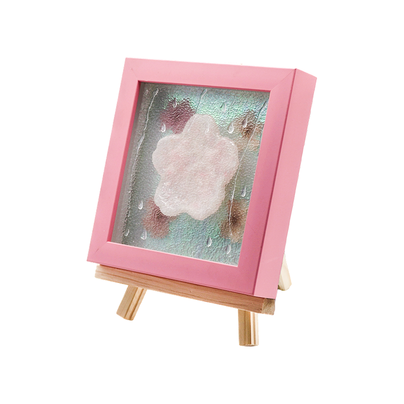 Yellow Wood Frame Cherry Blossom Art Lamp-Yozakura Rain