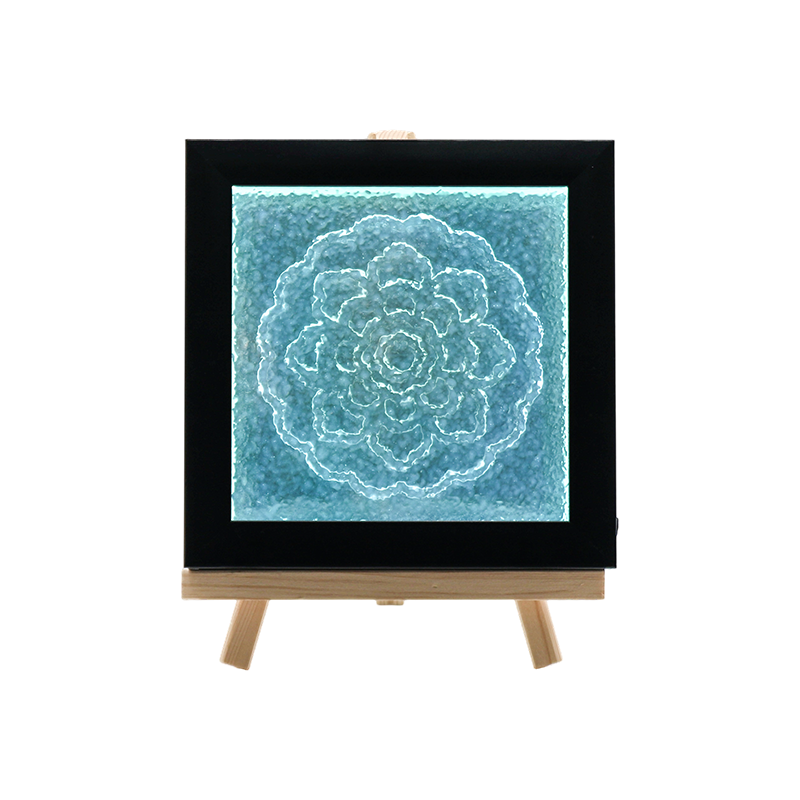 Asul na pattern ng bulaklak puting kristal na lampara - Tianxiang Ripples