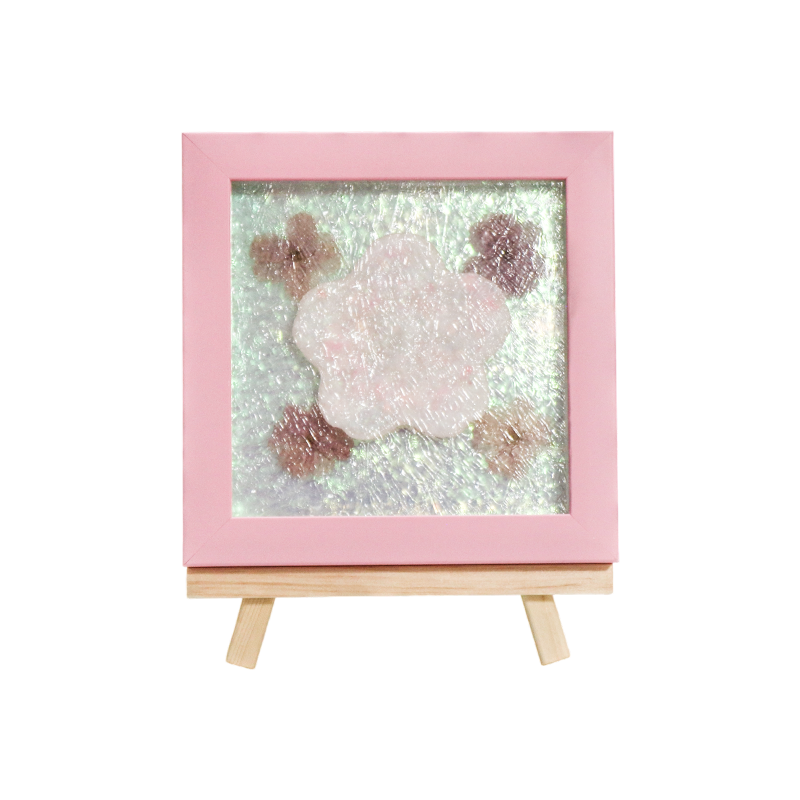 Amber Wooden Frame Water Ripple Cherry Blossom Art Lamp - Yozakura Rain