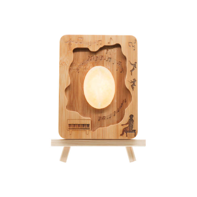 Hindi regular na relief frame music wood art light-bean sound time