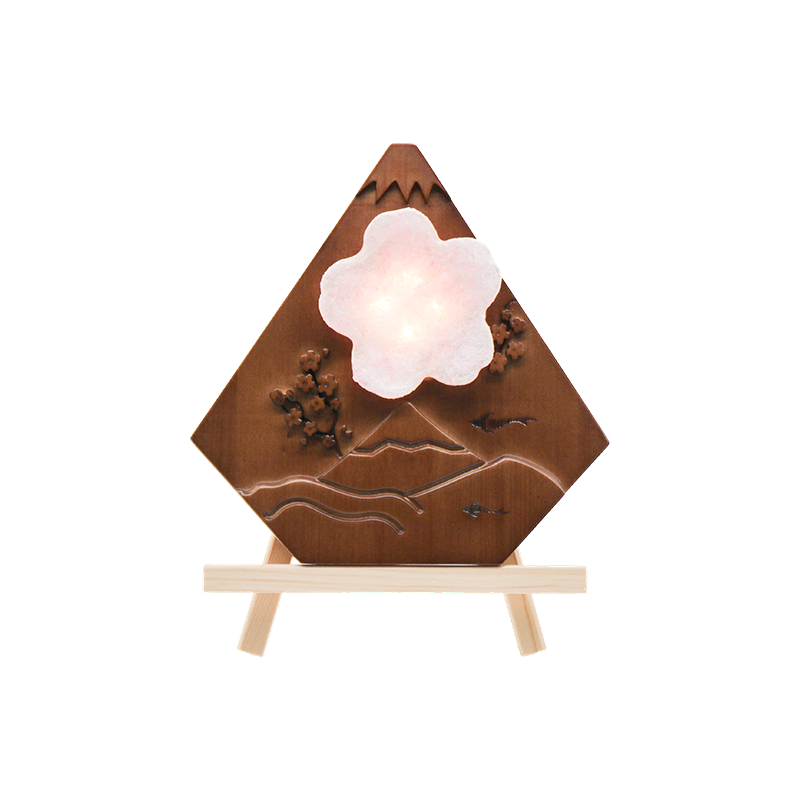 Japanese desktop Maihui wood art lamp-Wooden snow peak