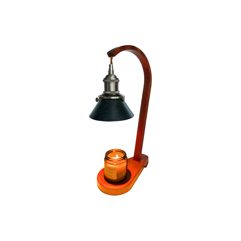 Candle Warmer Lamp na May Itim na Cone Shade - Belo na Liwanag