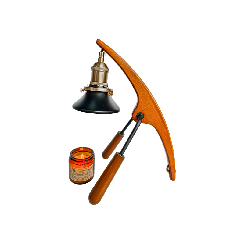 Candle Warmer Lamp na May Wooden Curved Arm - Arc Glow