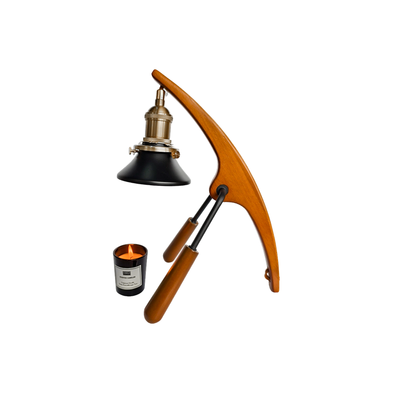 Candle Warmer Lamp na May Wooden Curved Arm - Arc Glow