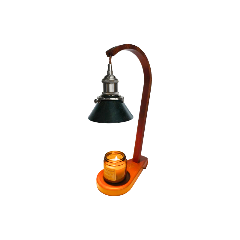 Candle Warmer Lamp na May Itim na Cone Shade - Belo na Liwanag